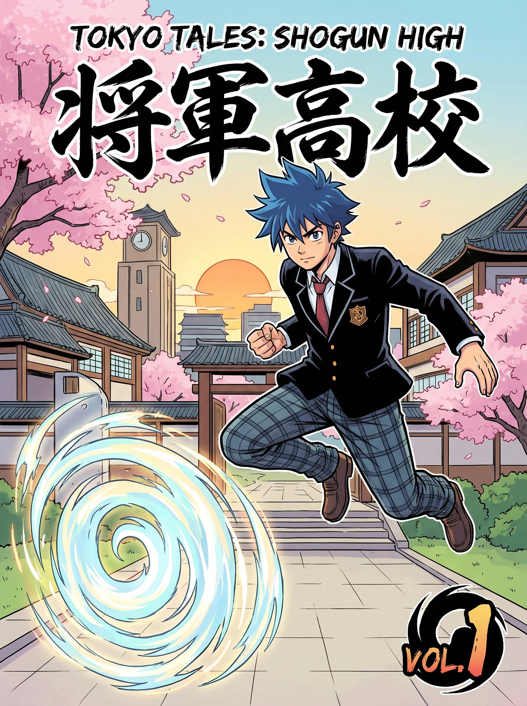 校园热血漫画封面